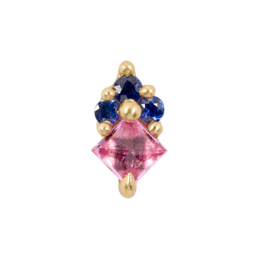 Pink & Blue Jumbo Geo Stud Earring - 12113